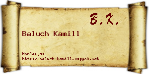 Baluch Kamill névjegykártya